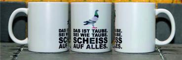 Weiße Tasse mit SpruchYoda  "MIR NED UFF DA SACK GANGA DU MIA SOLSCHT"